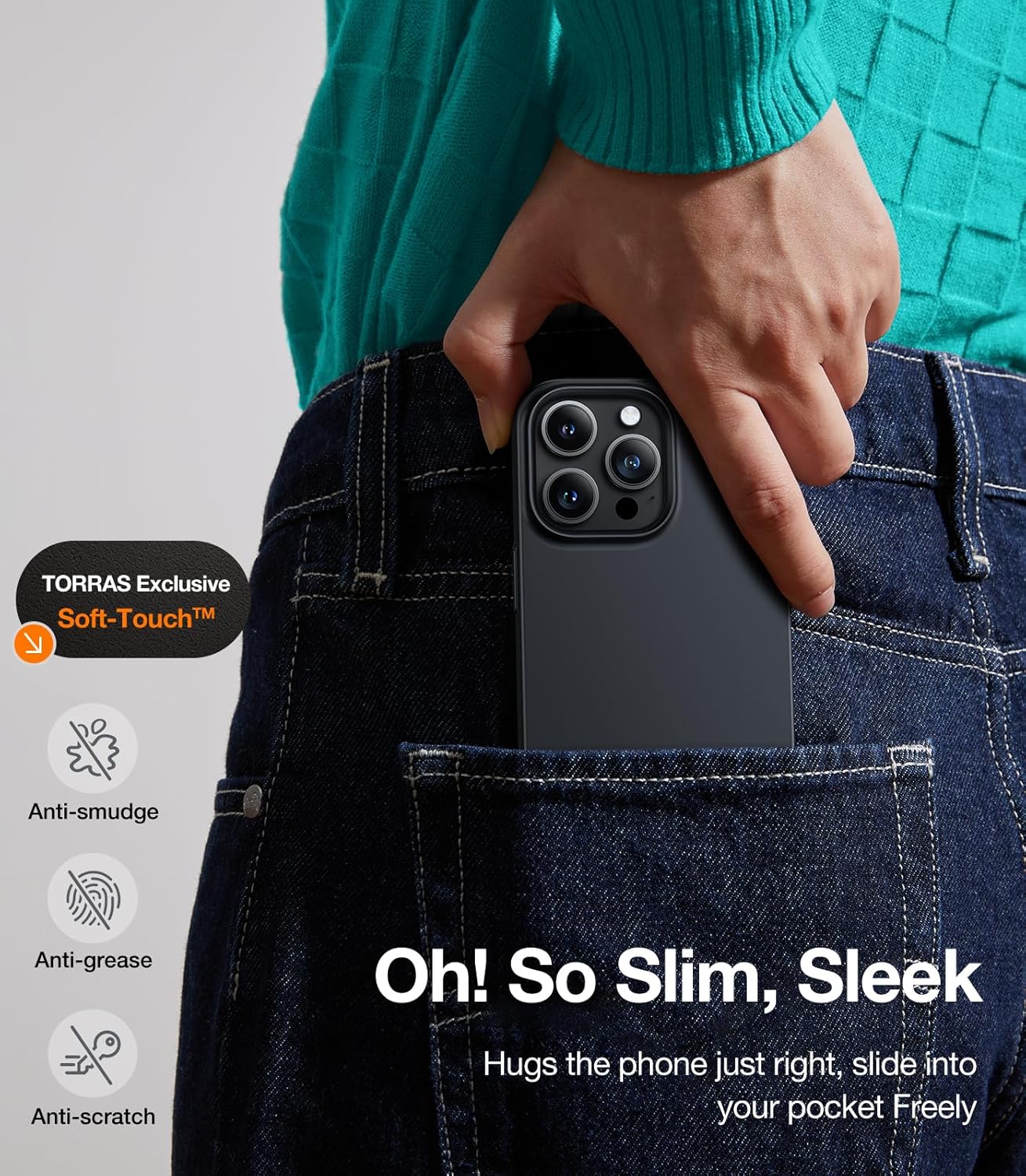 TORRAS Magnetic Slim-Fit for iPhone 14 Pro Max Phone Case, Ultra-Thin Case Compatible with MagSafe, Matte Hard PC Cover Protective Anti-Fingerprint Anti-Scratch 2022, Black